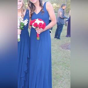 Show Me Your MuMu Blue Sleeveless V-Neck Gown